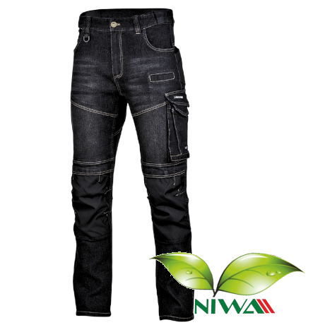 SPODNIE JEANSOWE CZARNE ZE WZMOCNIENIAMI